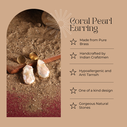 Coral Pearl Earring