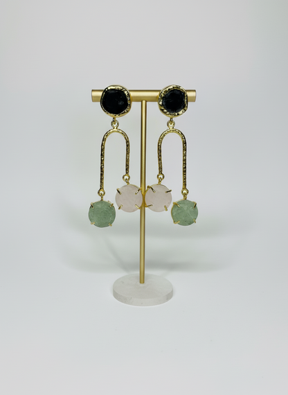 Dual Charm Drop Earrings