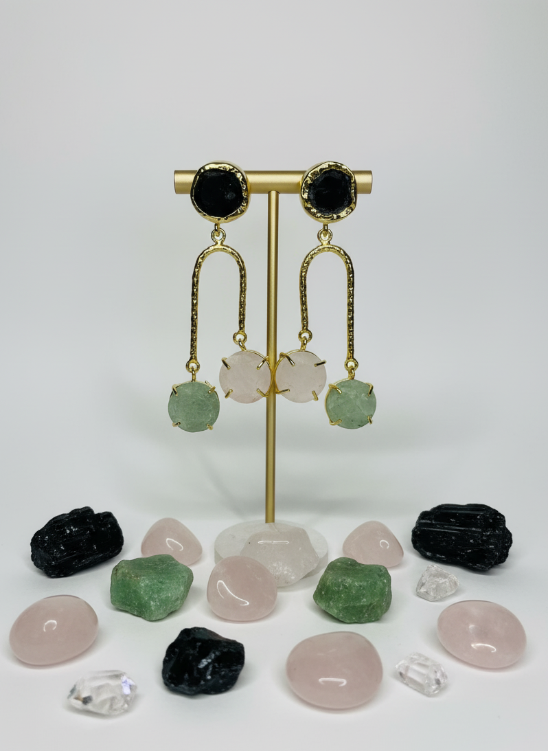 Dual Charm Drop Earrings