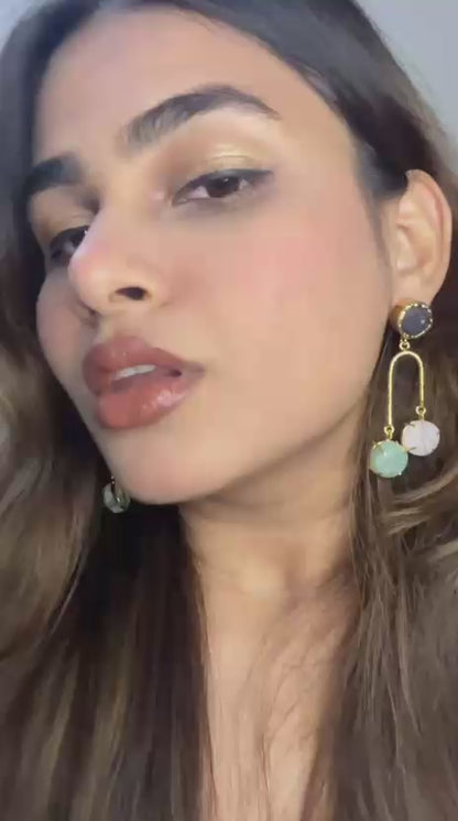 Dual Charm Drop Earrings